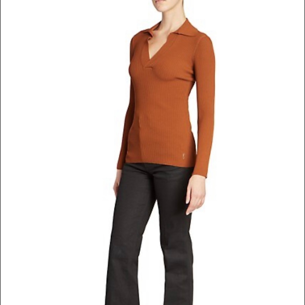 Saint Laurent
Monogram Top In Ribbed Crepe Viscose size S COLOR Caramel